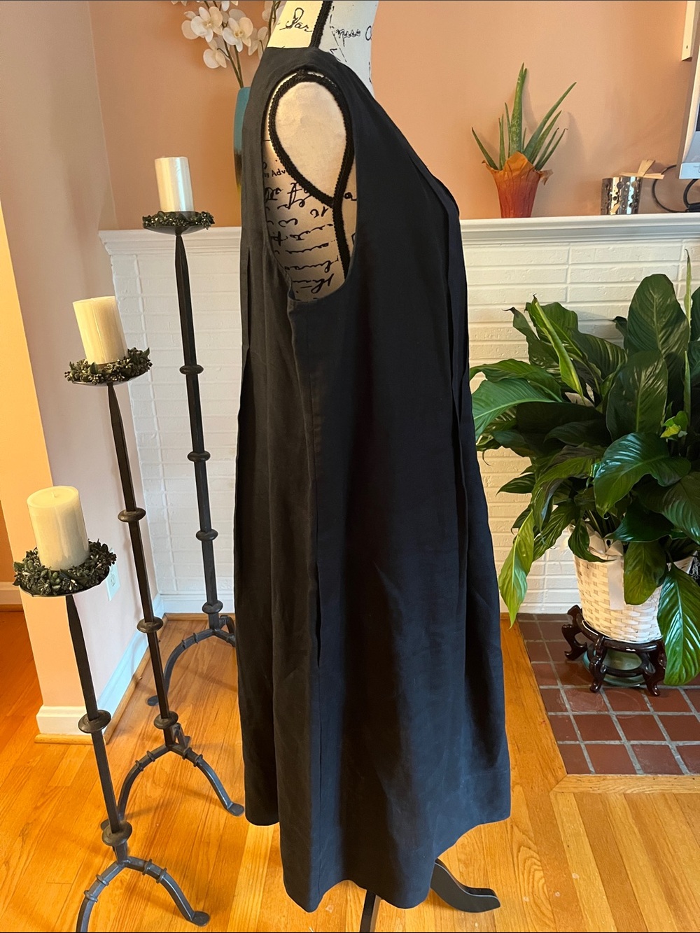 J. Jill Love Linen Sleeveless Black Midi Shift Dress - Updated with Measurements - Picture 3 of 7